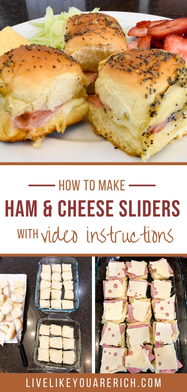 These Ham and Cheese Poppy Seed Sliders bring a gourmet taste to the traditional ham and Swiss slider. They are a huge crowd-pleaser. Great for a luncheon, potluck, or even dinner! #hamandcheese #hamandswissslider #handandcheeseslider