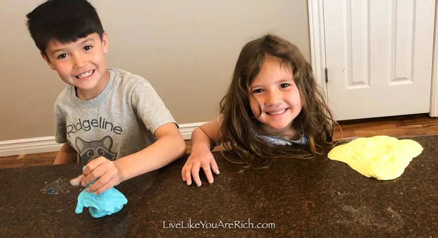 kids playing with homemade play dough