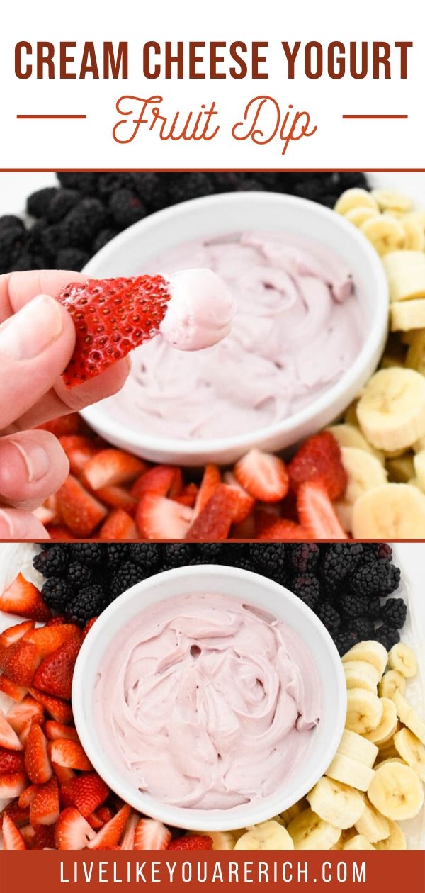 This Quick Cream Cheese Yogurt Fruit Dip is healthy fruit dip for the entire family to enjoy. It made with only 4 ingredients. This is also a very fitting dish for all kinds of occasion.