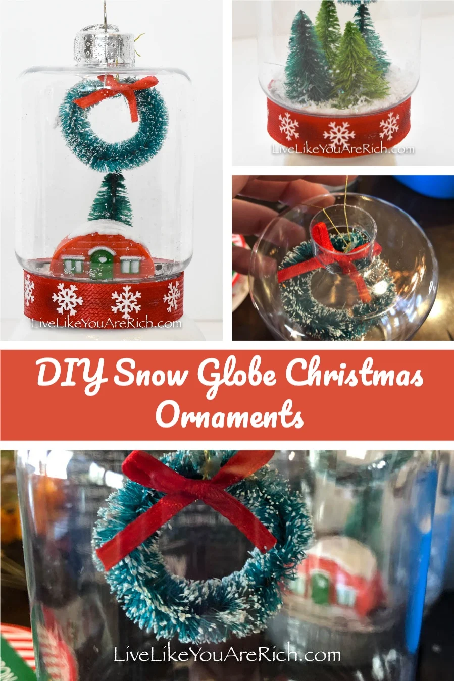 I love snow globes. They are so whimsical and nostalgic. These are a bit of a twist on the standard snow globe, they are not filled with water and they are also Christmas tree ornaments.