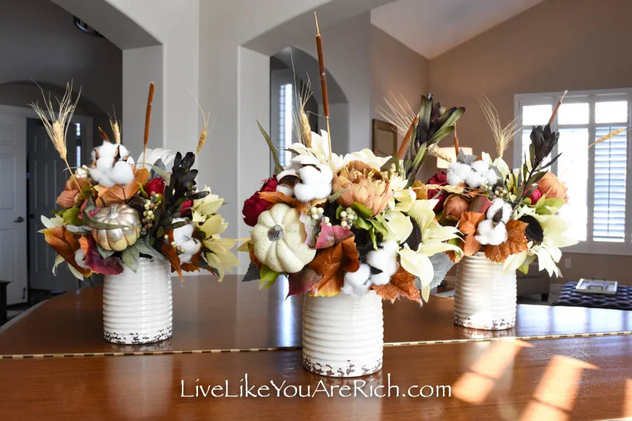 These arrange flowers can be used for Thanksgiving tablescape
