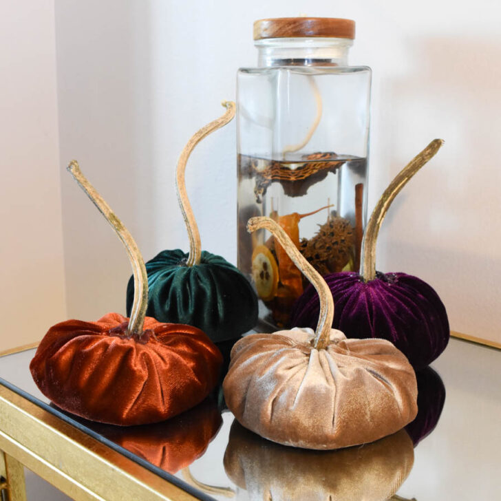 DIY Fall Velvet Pumpkins