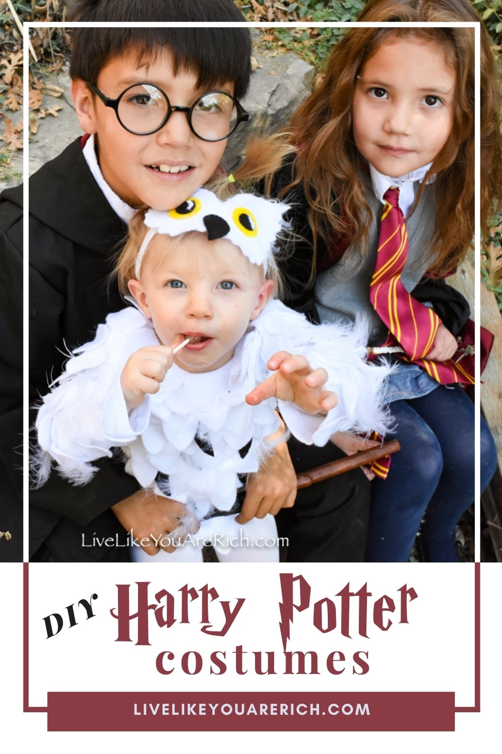 This Halloween my kids wanted to dress up in Harry Potter. At first, we were going to have Amelia (1 years old) be a Mandrake, but we eventually decided that Hedwig the Owl would be a better fit. It was a fun Halloween and the kids loved casting spells and pretending to be the characters they were dressed up as. #halloweencostume #harrypotter