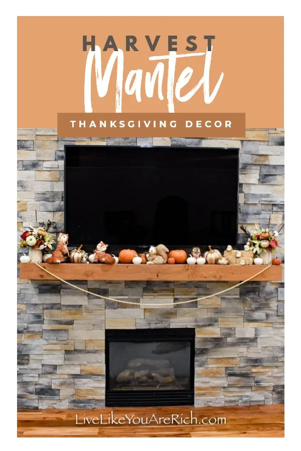 This year to decorate for Thanksgiving, I put together this harvest mantel. This mantel was just so fun to put together and my kids love the animals. I hope this helps you put together a Harvest mantel in your home as well. #harvestmantel #homedecor #thanksgiving