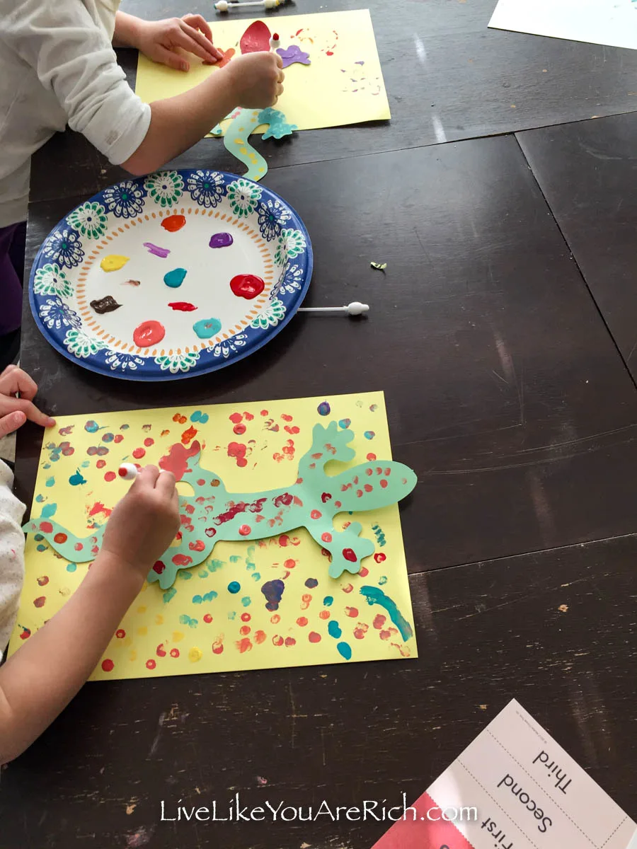 Kids doing painting activities 