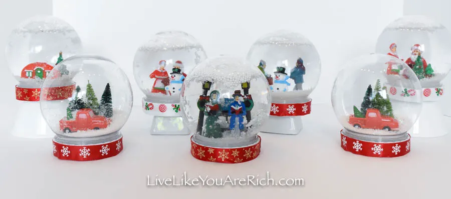 These dollar tree Christmas snow globes are great fun crafts to do with kids