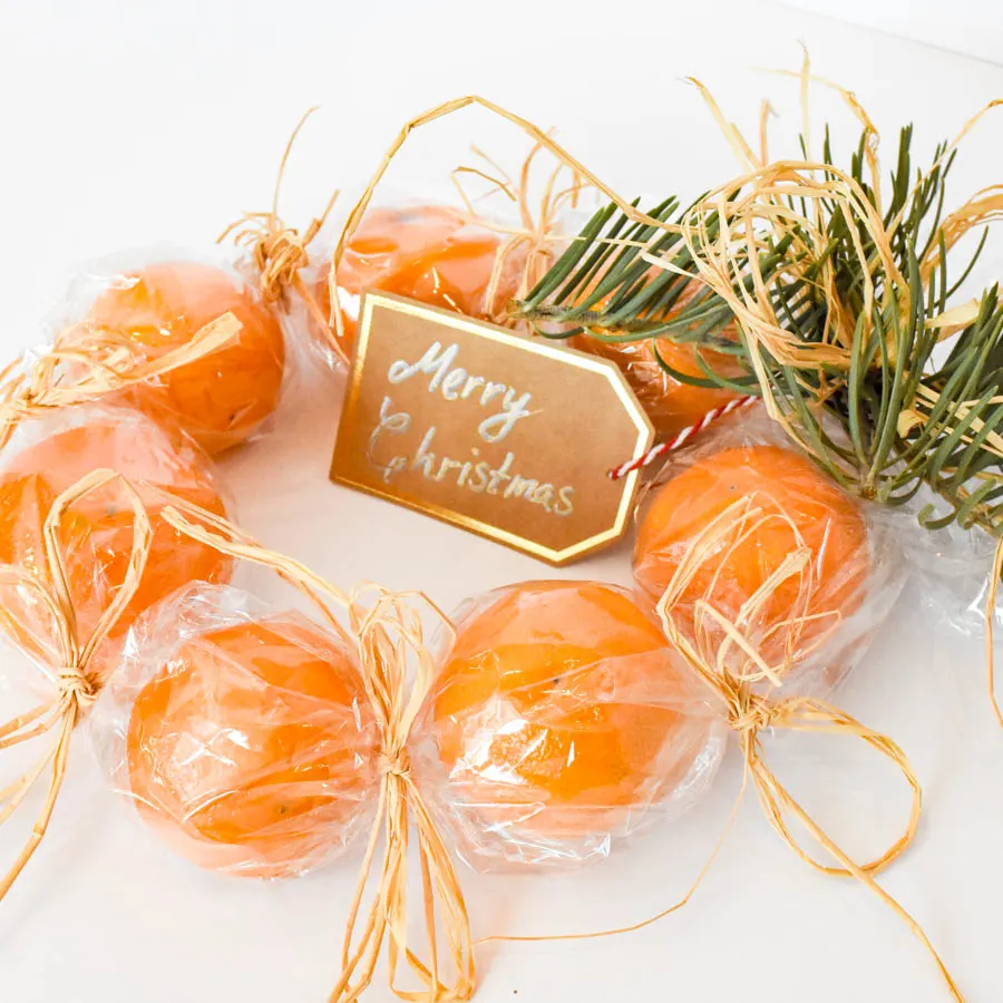 Clementine Wreath - Cellophane Wrapped
