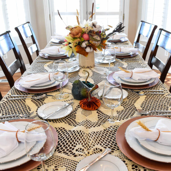 Vintage Modern Fall Tablescape - Live Like You Are Rich