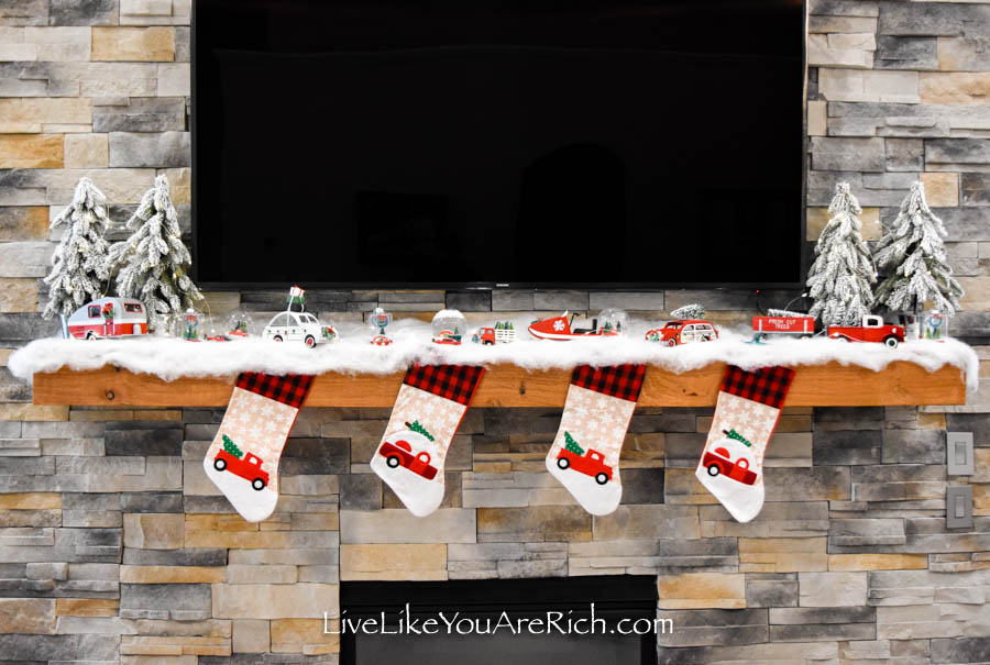 Red TRUCK Holiday Mantel Deko, Personalisiertes Weihnachtsdekor