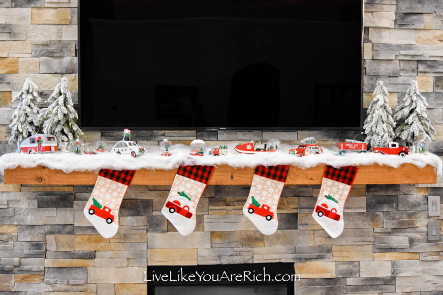 Red Truck Christmas mantel tree decor 