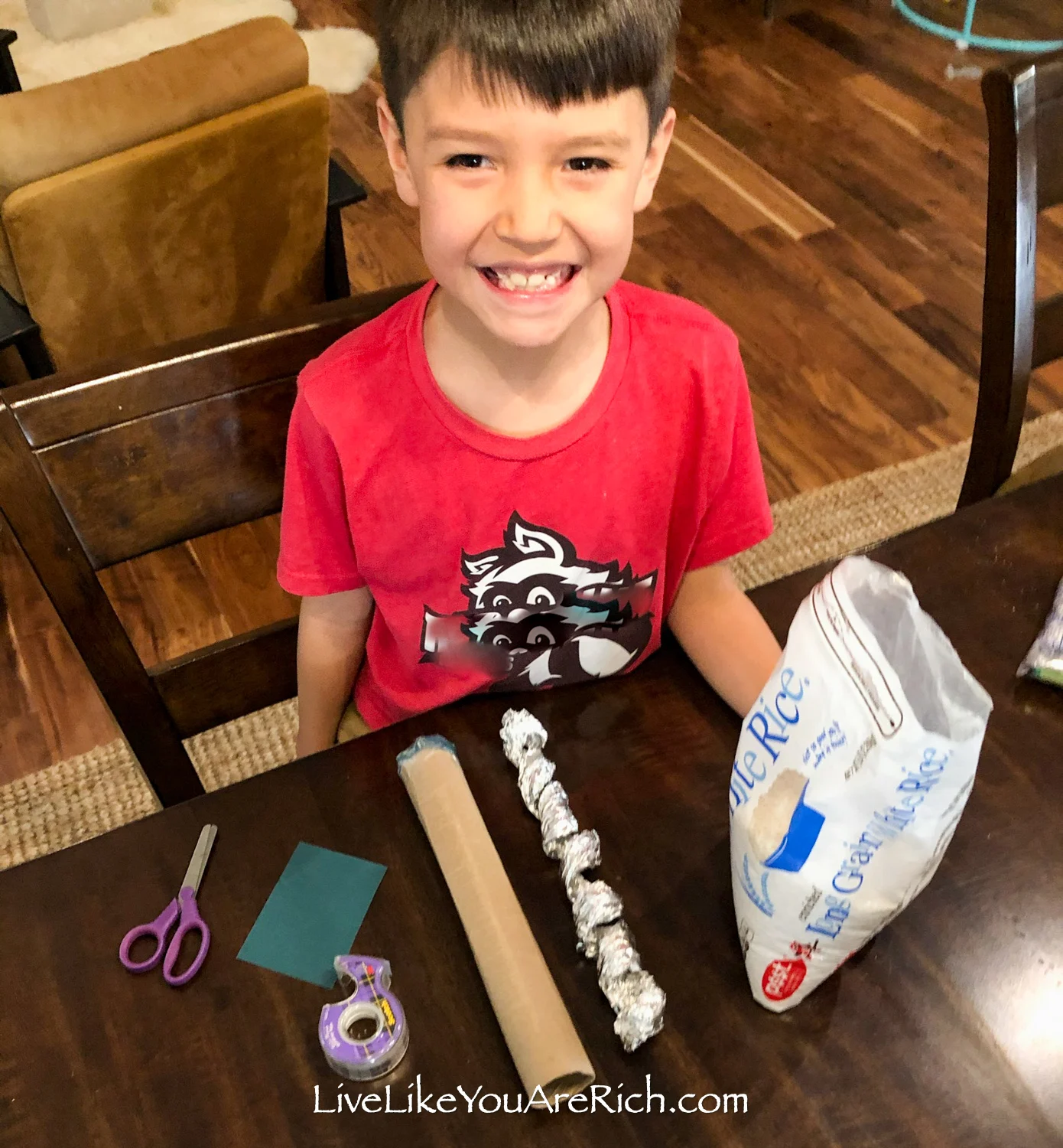 DIY rainstick for kids needed supplies