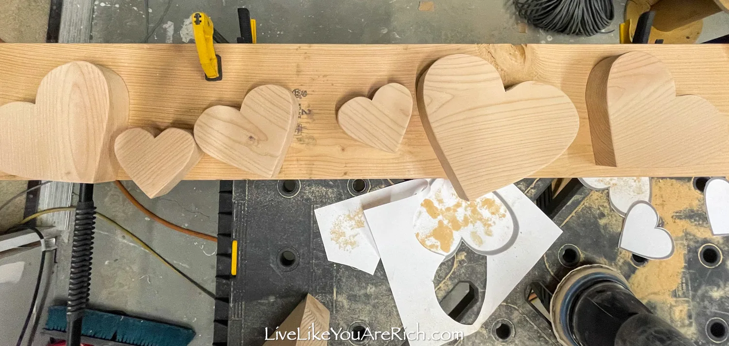 Heart shape woods different sizes