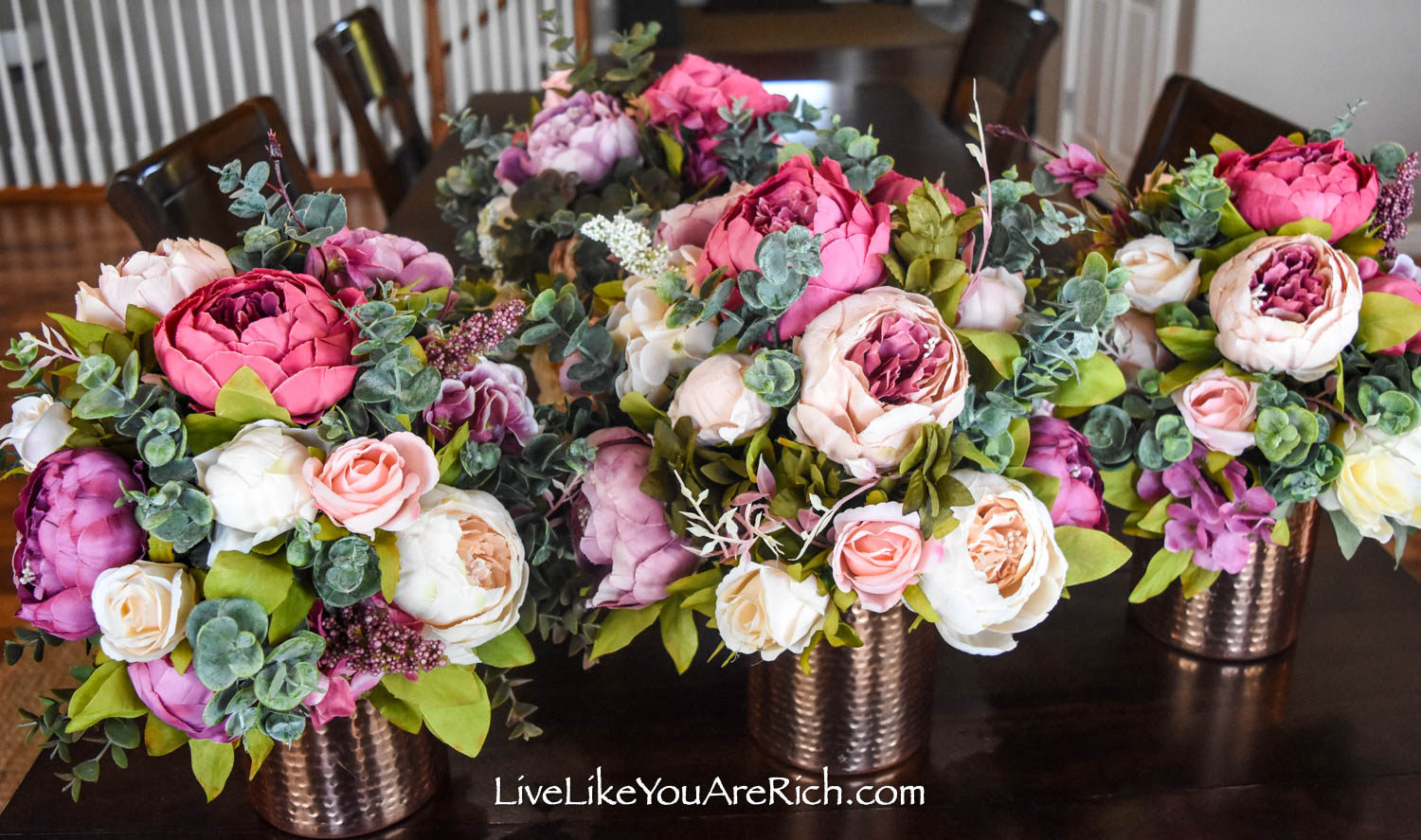 Peony and Rose Artificial Flower Arrangement 