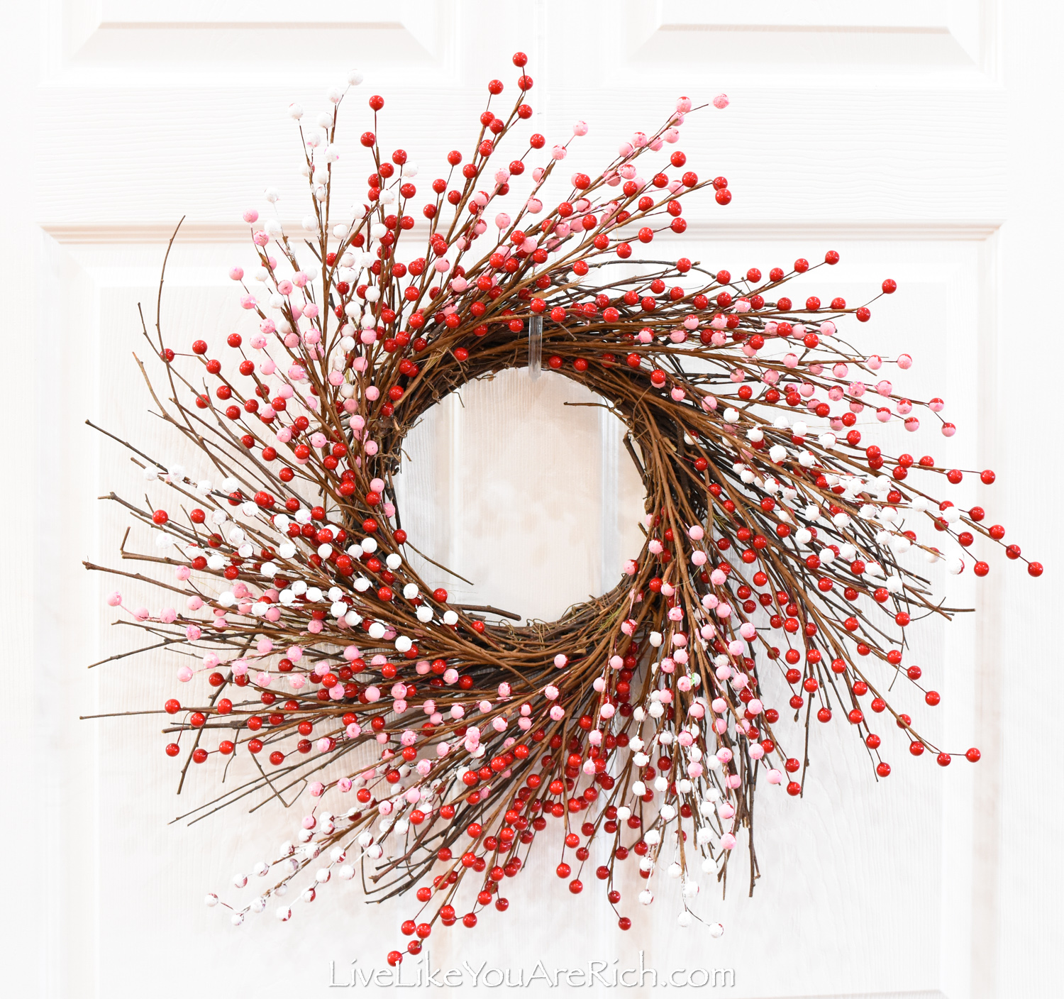 Valentine's day Red, Pink, and White Berry Wreath decor