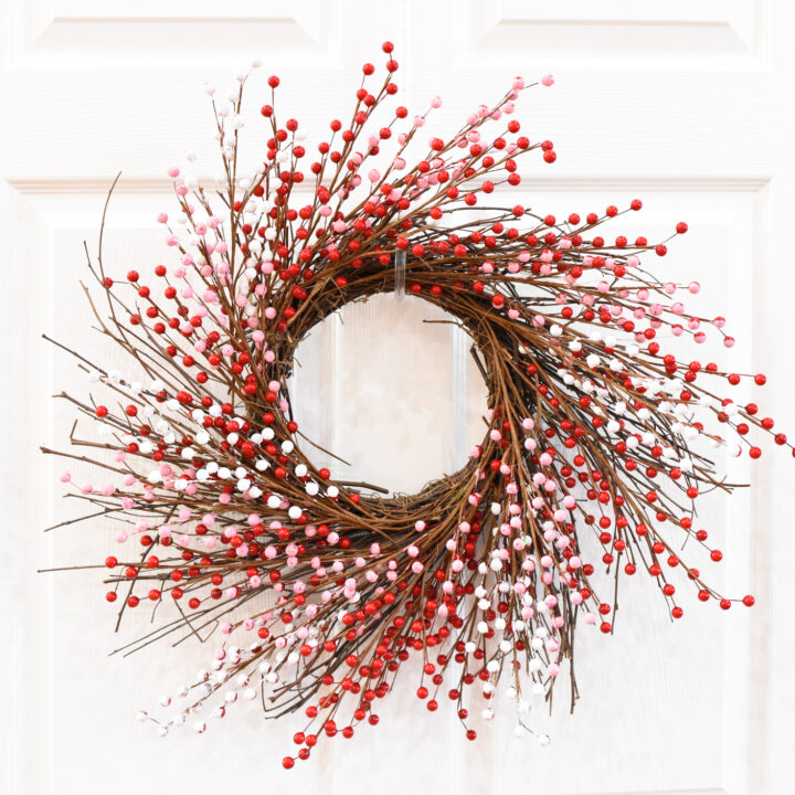 Valentine's Day Red, Pink, and White Berry Wreath