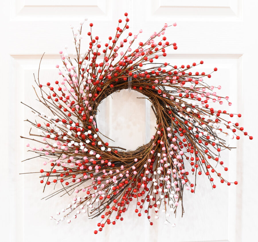 Red, white, and Pink Berry Wreath