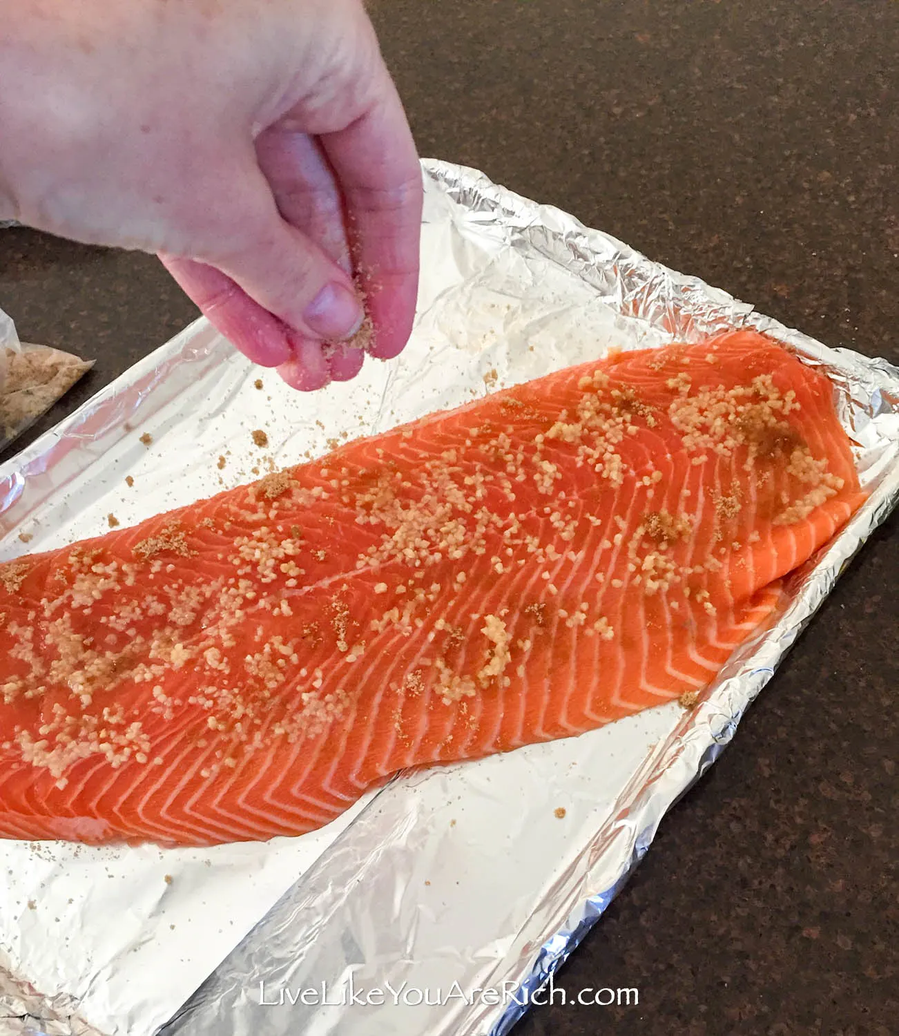 Salmon with sprinkle brown sugar
