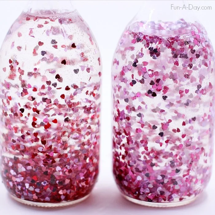 Gorgeous Falling Hearts Sensory Bottle