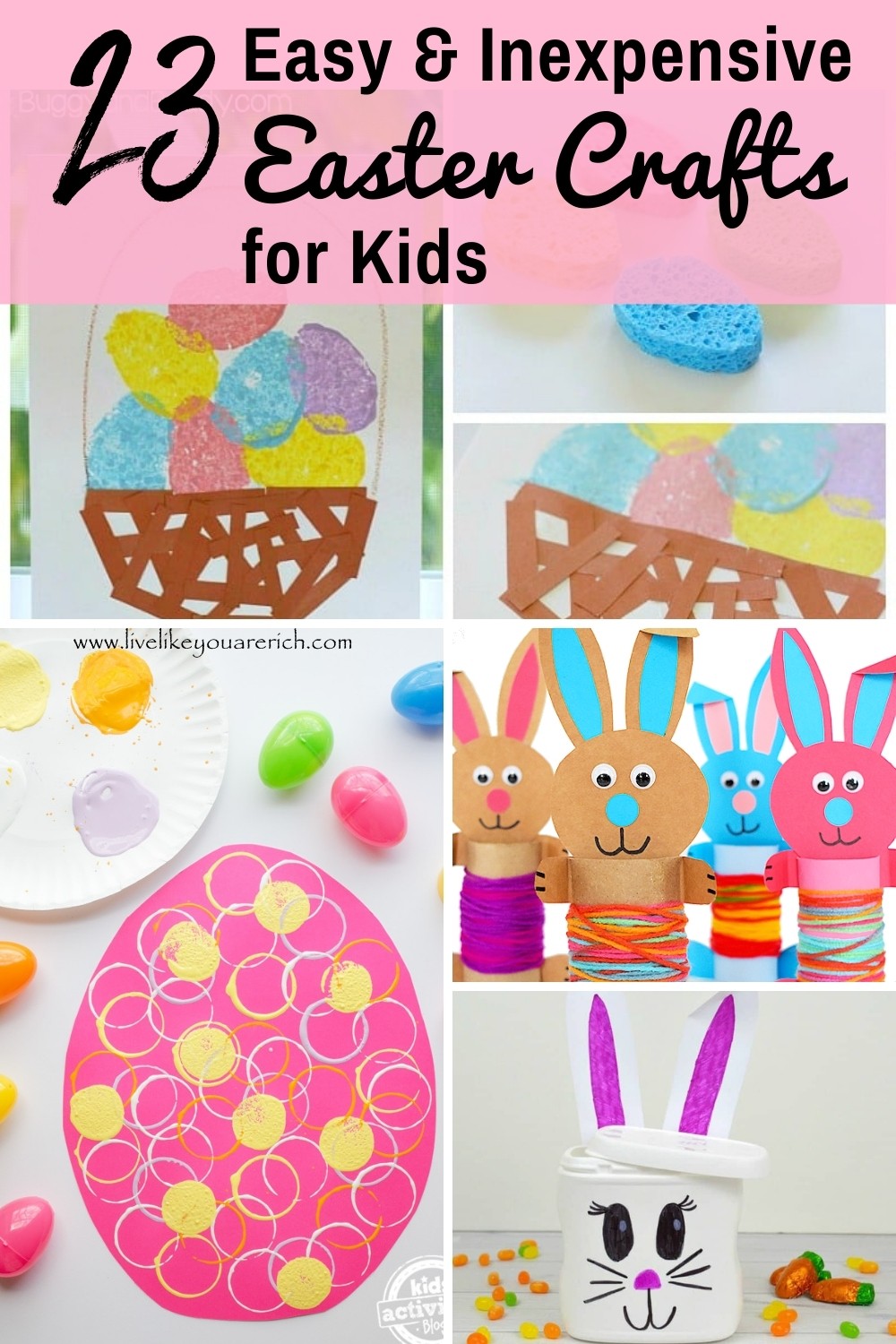 Easter is just around the corner. Looking for easy and inexpensive crafts you can do with your kids this Easter? Here are 23 easy and inexpensive Easter crafts for kids. 