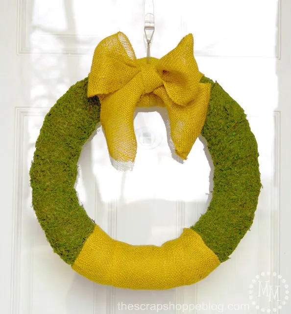 Moss and Burlap Spring Wreath 