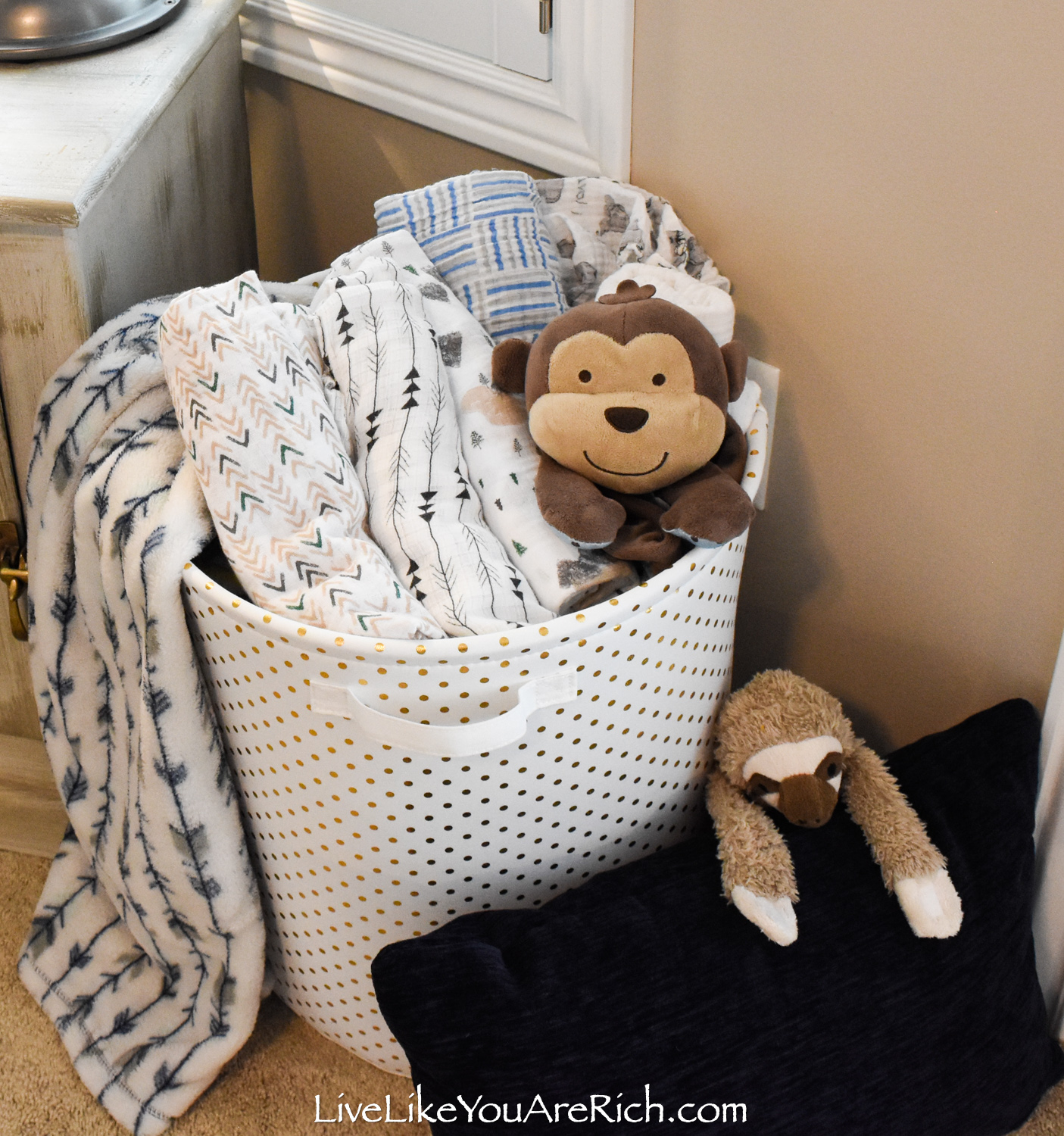 Travel Themed Boy Nursery laundry basket