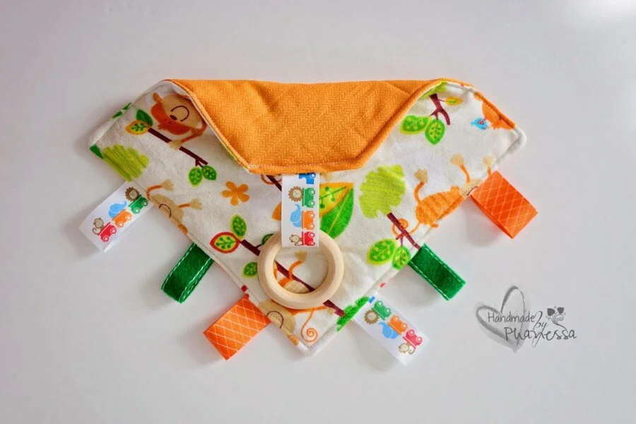 DIY Baby Taggie With Teething Ring 