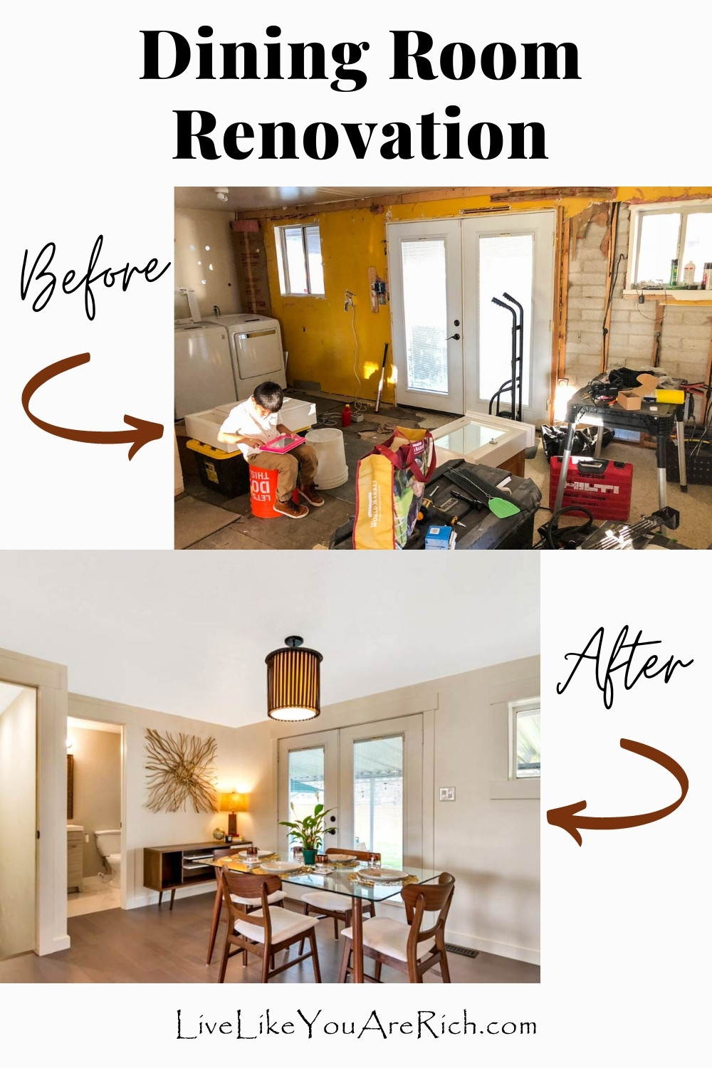 Before and After Dining Room Renovation Home 2