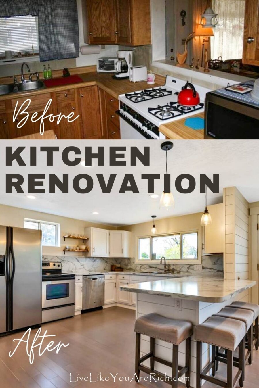 Inexpensive Kitchen Renovation Before and After Home 2 - Live Like You ...