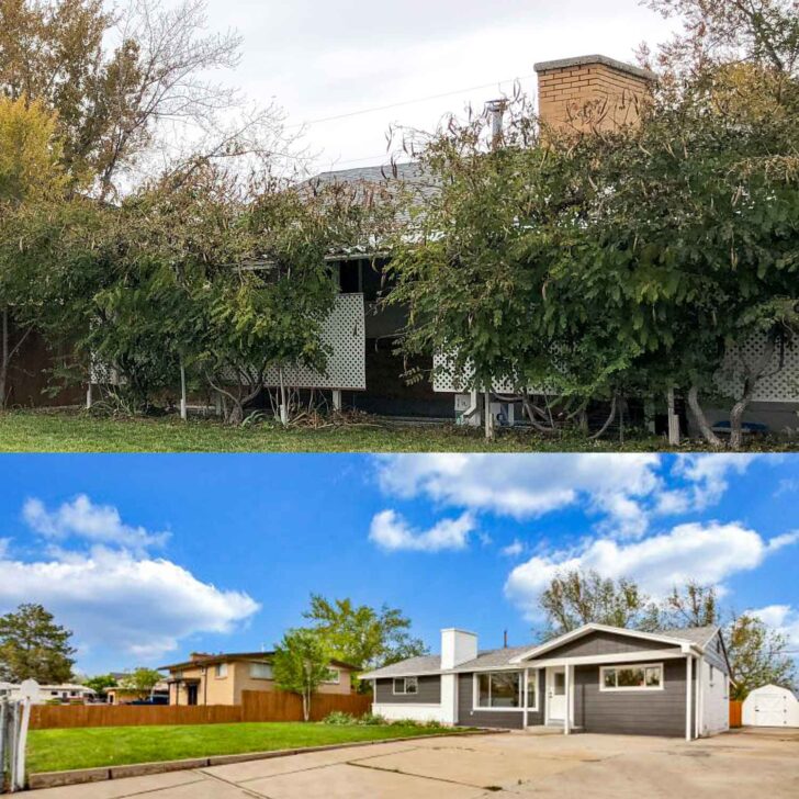 Front Exterior of Home 2 Before and After