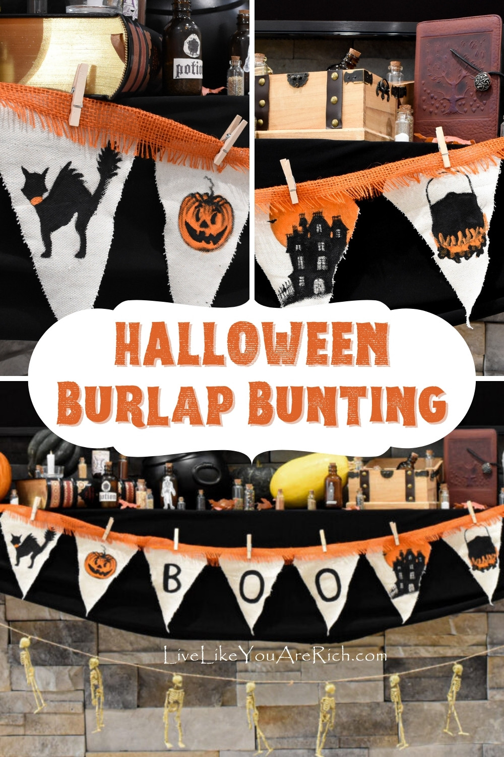 How to Make Halloween Burlap Bunting