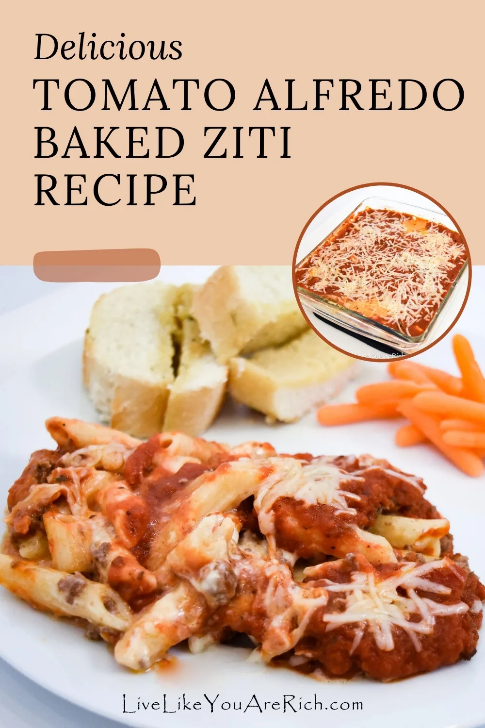 Tomato Alfredo Baked Ziti Recipe