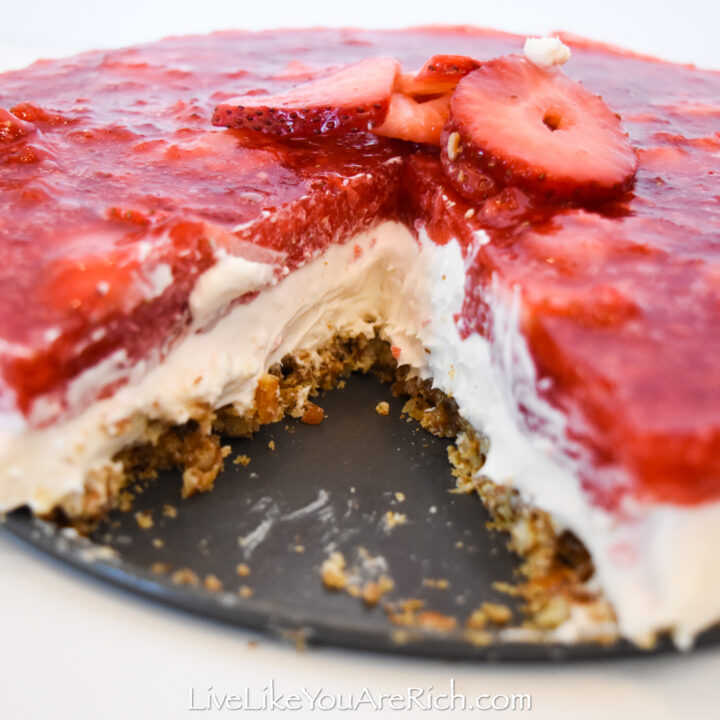 Strawberries and Cream Pretzel Crust Pie