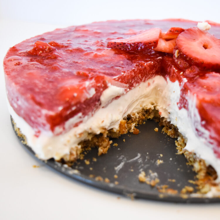 Strawberries and Cream Pretzel Crust Pie