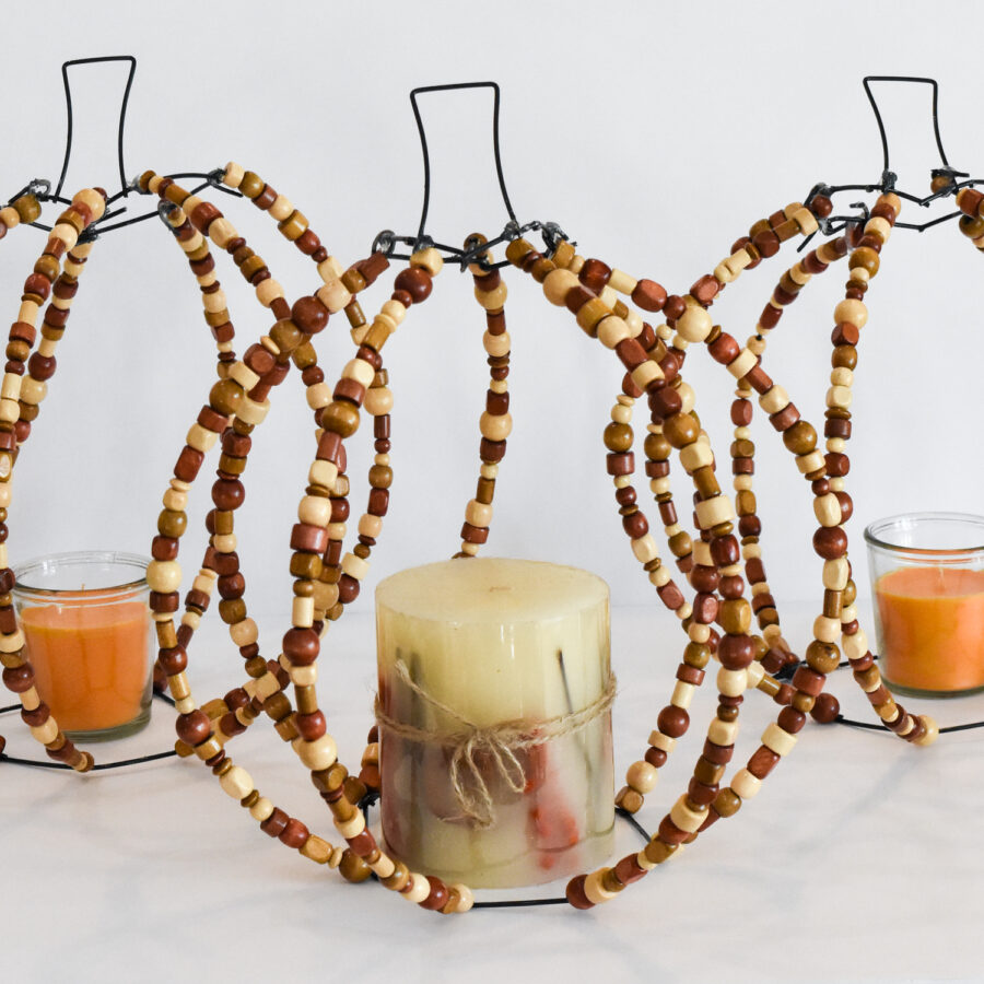 Wood Bead Wire Pumpkin