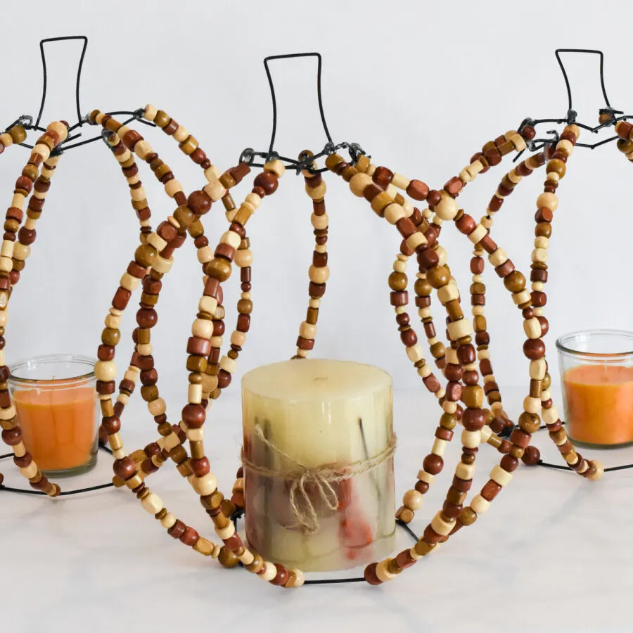Wood Bead Wire Pumpkin