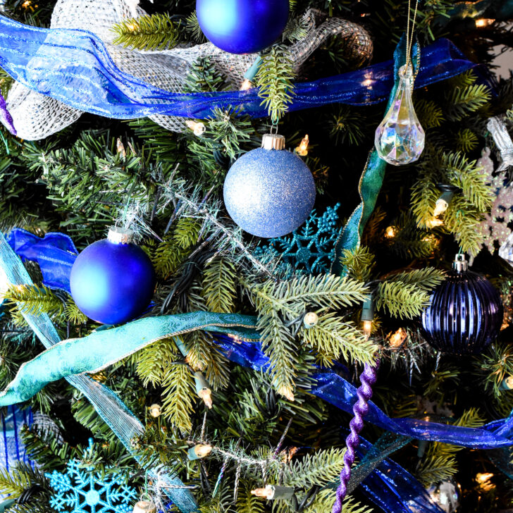 Blue and White Christmas Tree