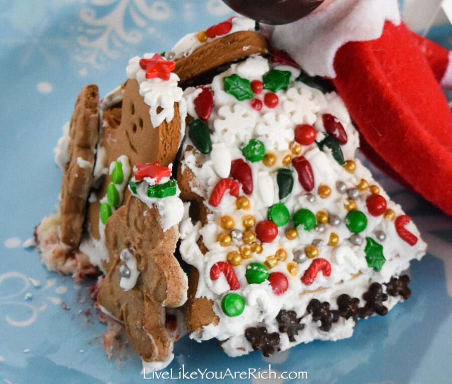 Elf on the Shelf: Decorating Gingerbread Houses - Live Like You Are Rich