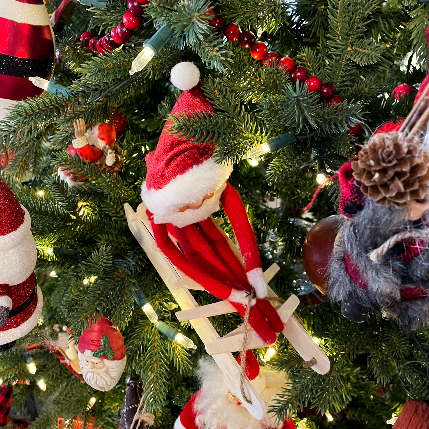 Elf on the Shelf: Sledding on the Christmas Tree