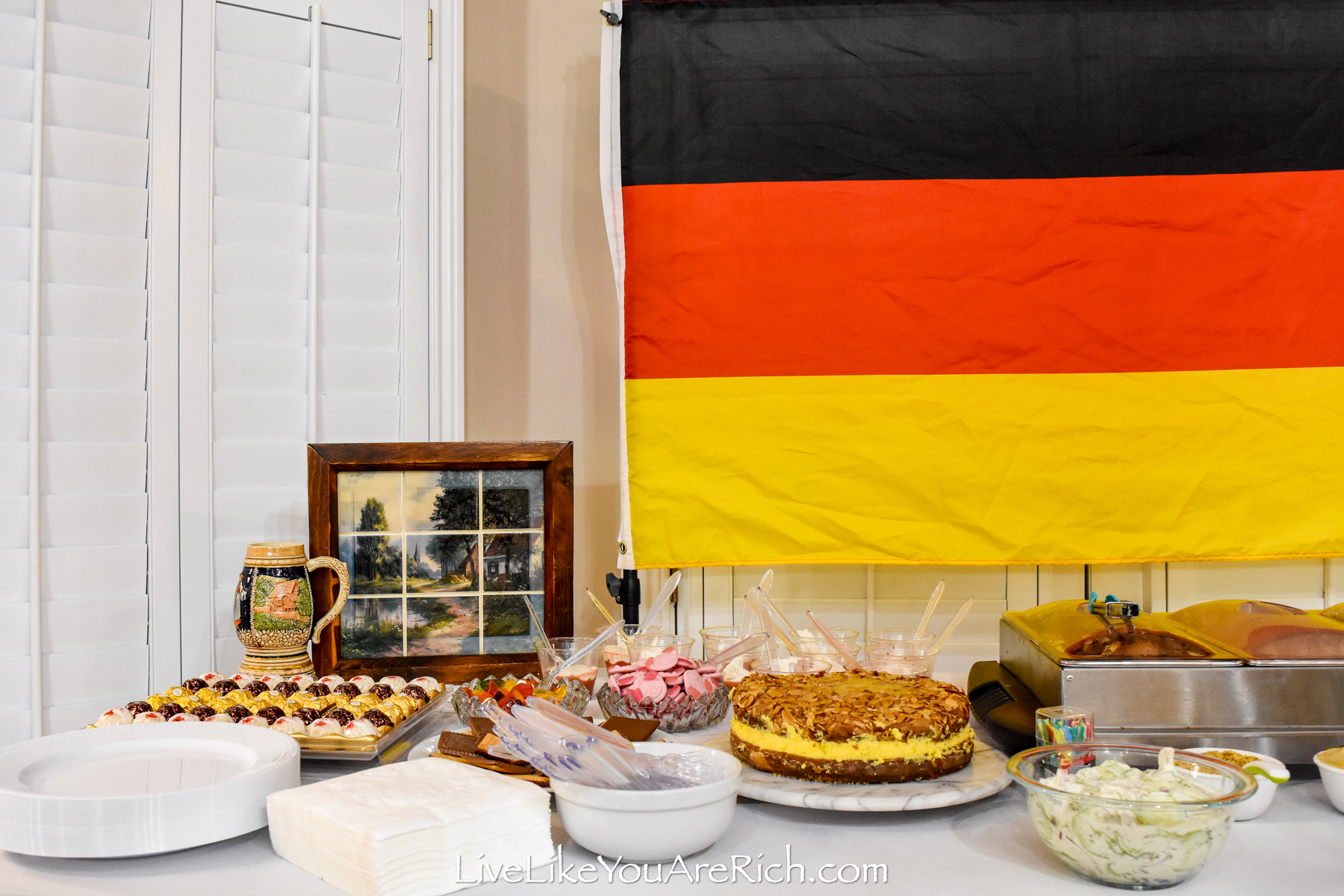 German Snack Bar - Ferrero, German salad and German Bee Sting Cake