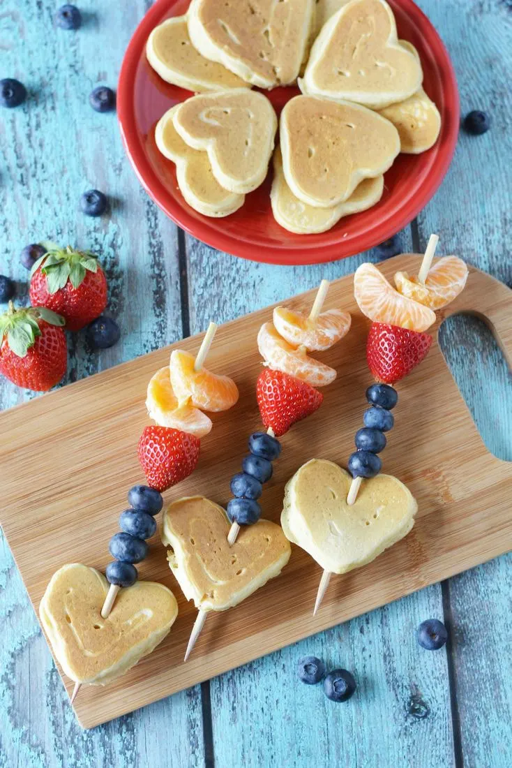 Valentine's Day Cupid Arrow Pancake Kabobs