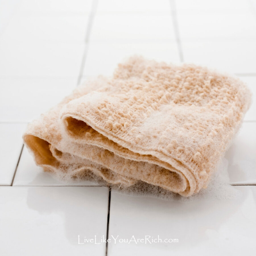 hot soapy water microfiber towel