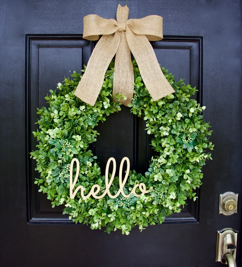 Boxwood Door Wreath