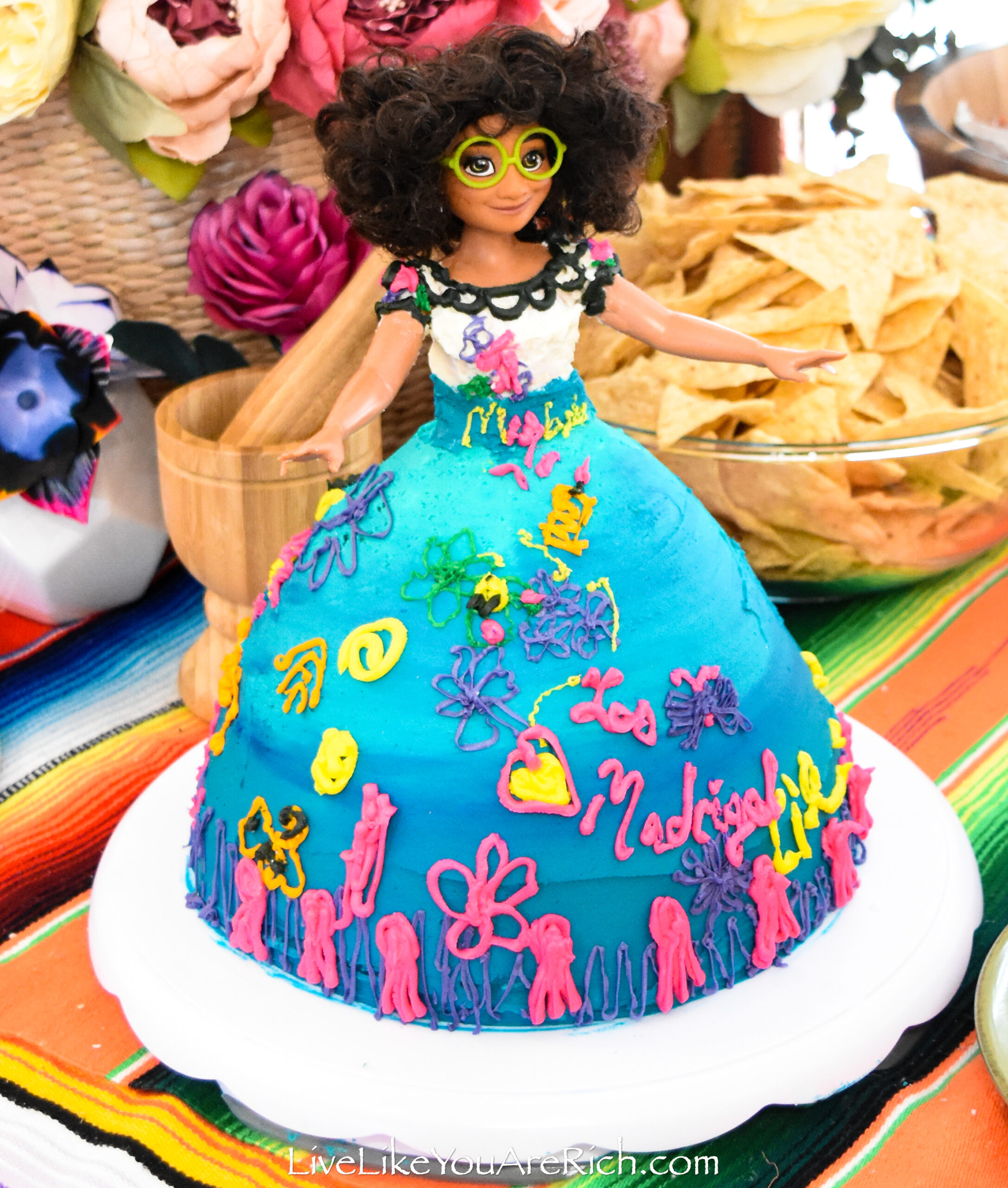 Encanto birthday party activities cake