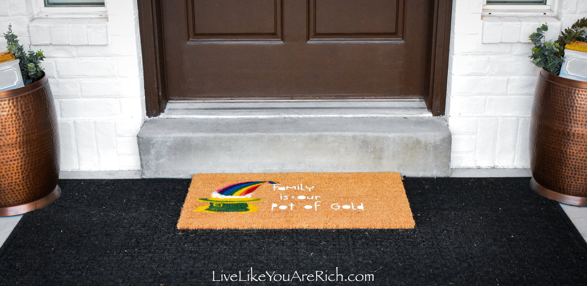 St. Patrick's Day rainbow doormat