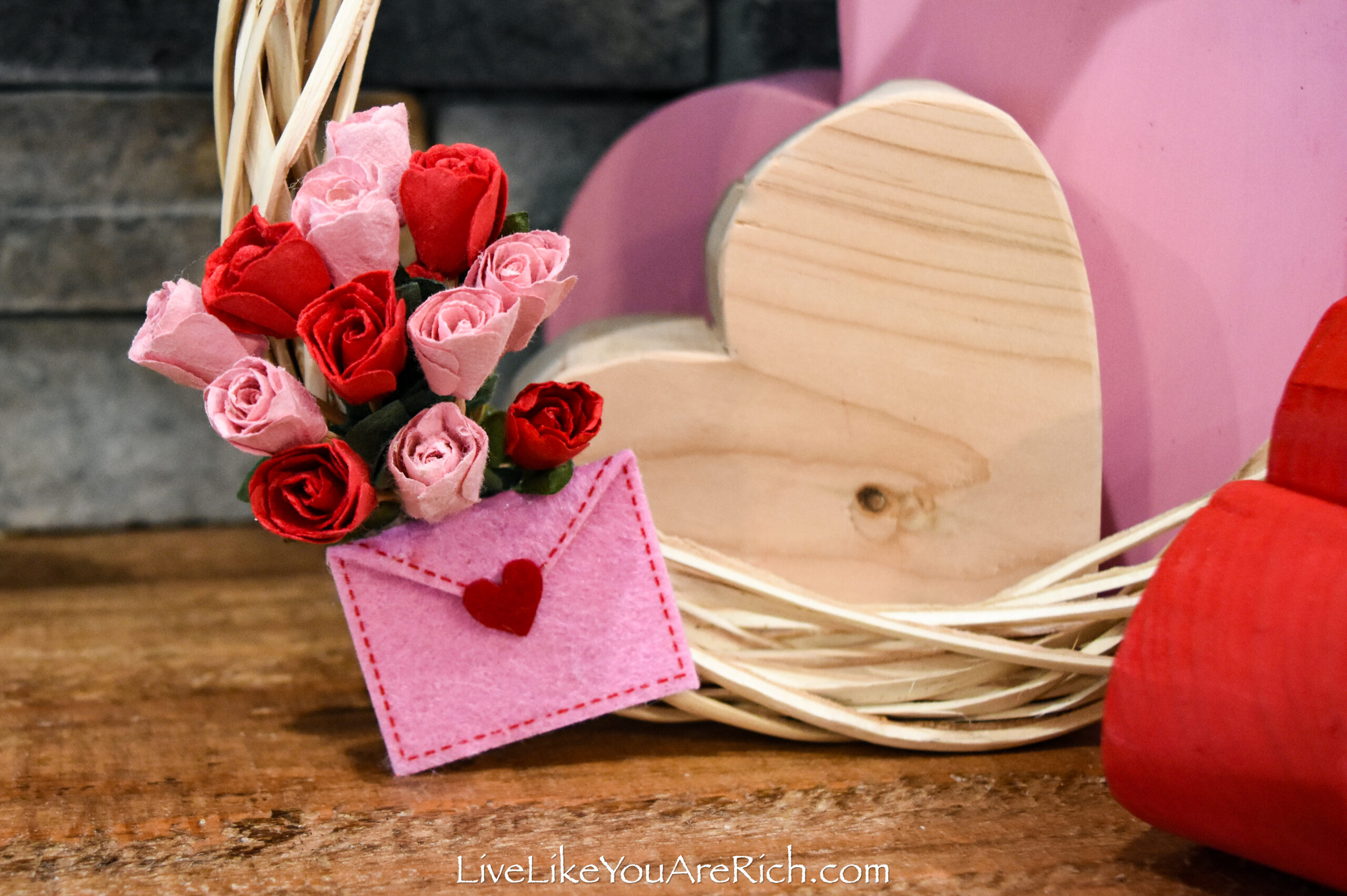 Simple Roses and Valentine Wreath