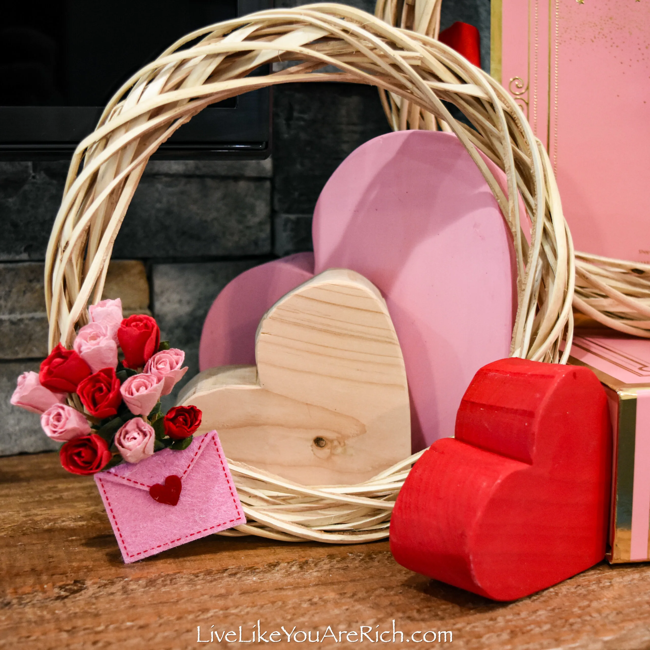 Inexpensive Roses and Valentine Wreath