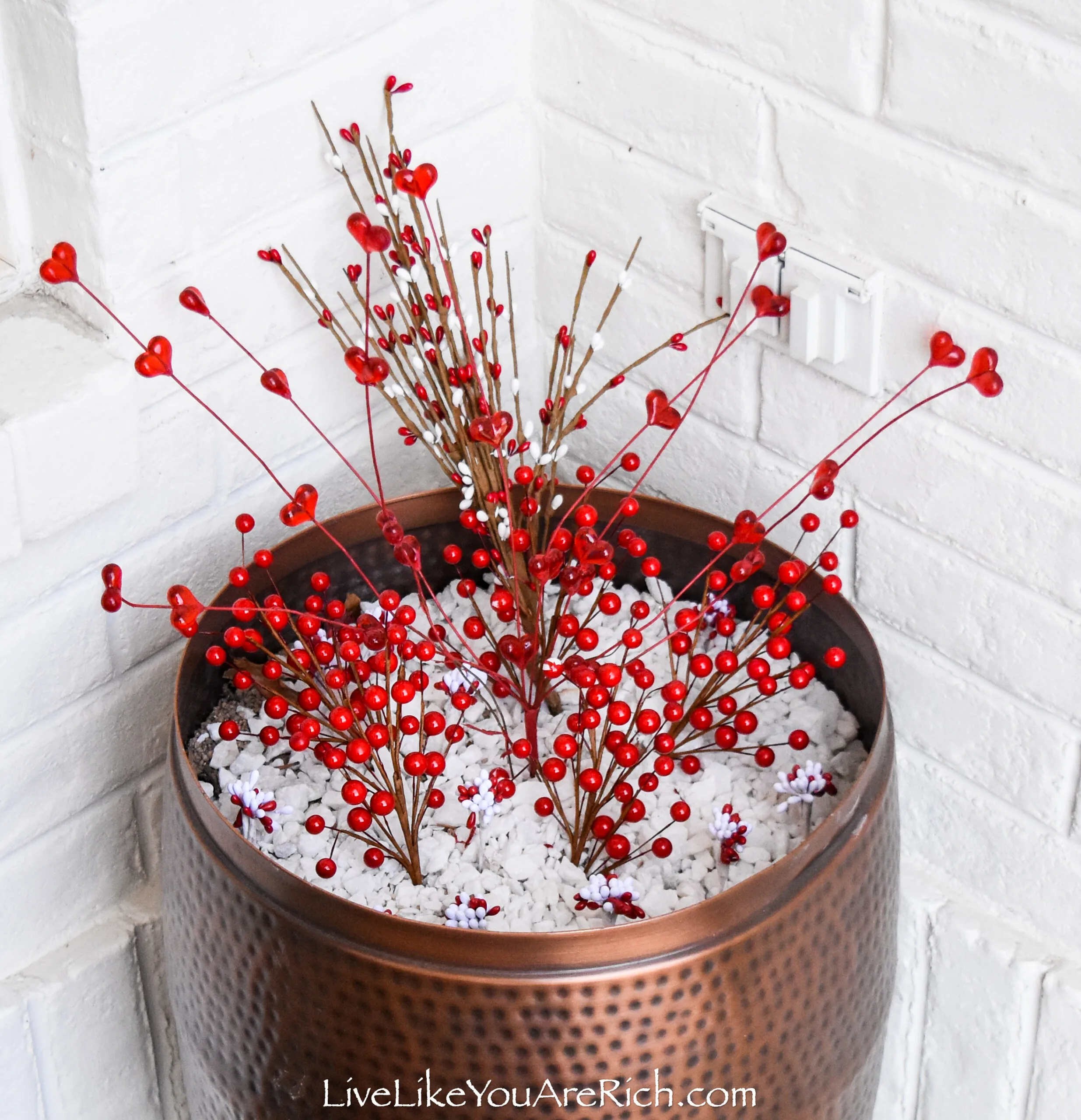 red and white sprigs