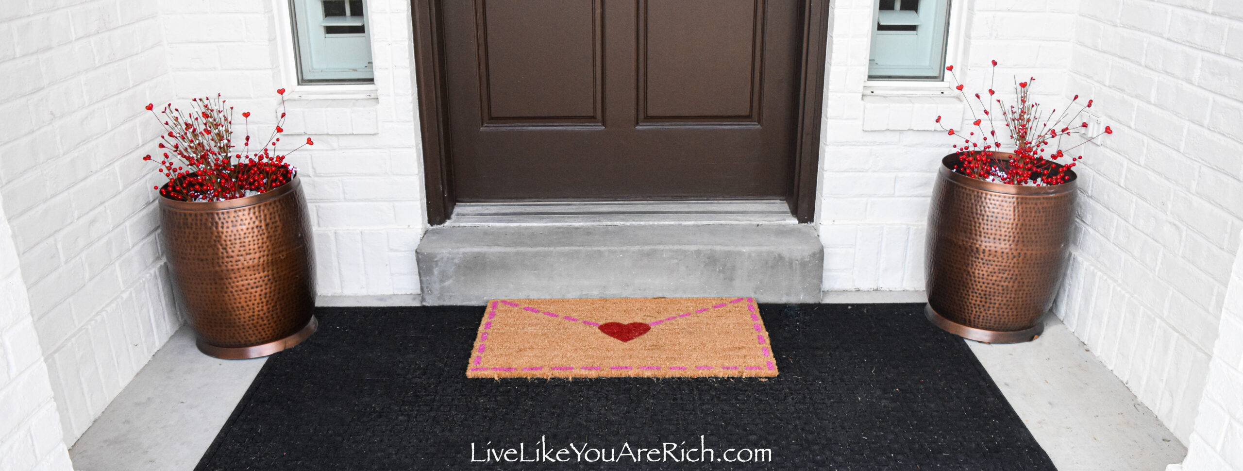 Modern Hearts Door Mat, Valentine's Day Decor