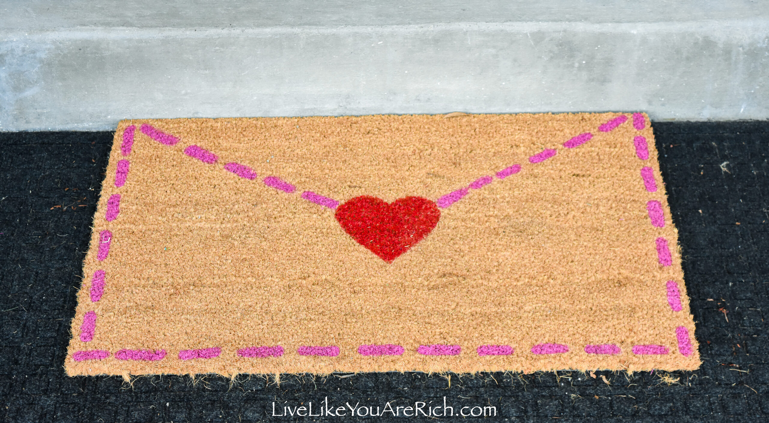 Heart Doormat  Outdoor Decor for Valentine's Day by Nickel Designs