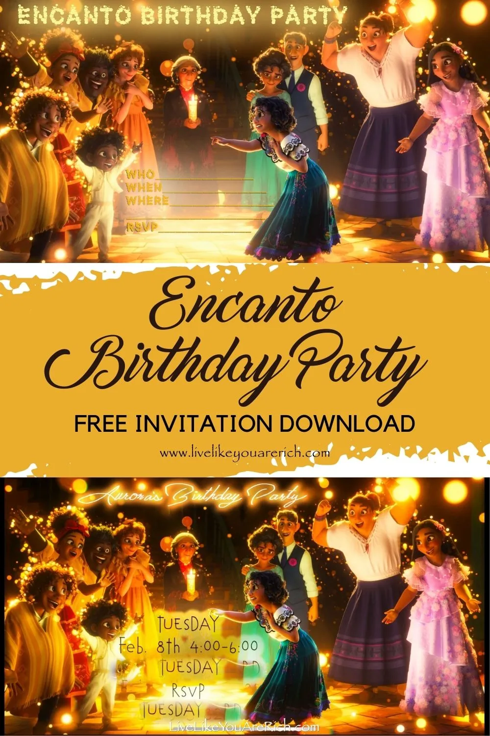 Encanto Birthday Party Free Invitation Download